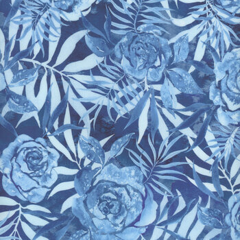 Coming Up Roses 39783-16 Sapphire by Laura Muir for Moda Fabrics, Image