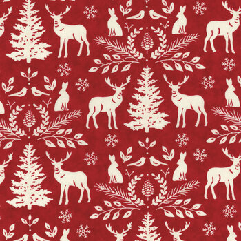 Woodland Winter 56092-13 Cardinal Red by Deb Strain for Moda Fabrics, Image