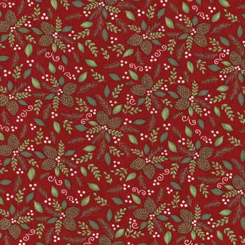 Woodland Winter 56094-13 Cardinal Red by Deb Strain for Moda Fabrics, Image