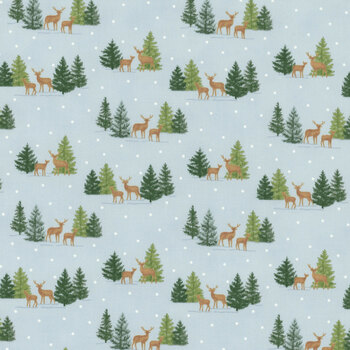 Woodland Winter 56095-12 Sky Blue by Deb Strain for Moda Fabrics, Image