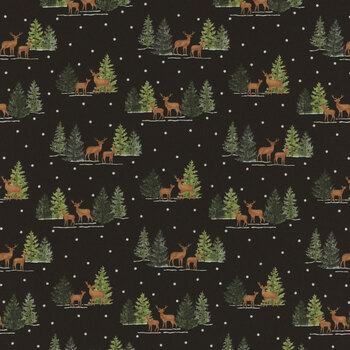 Woodland Winter 56095-17 Charcoal Black by Deb Strain for Moda Fabrics, Image