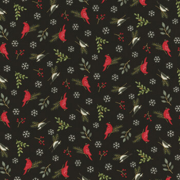 Woodland Winter 56096-17 Charcoal Black by Deb Strain for Moda Fabrics REM, Image