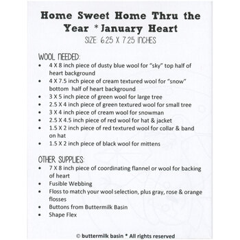 Home Sweet Home Thru The Year - January Pattern, Image