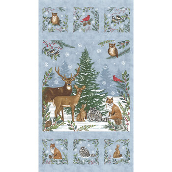 Woodland Winter 56099-12 Sky Blue Panel by Deb Strain for Moda Fabrics, Image