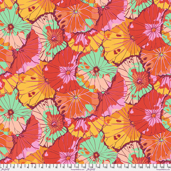 Kaffe Fassett Collective Classics Plus PWGP029.CITRU Lotus Leaf - Citrus by FreeSpirit Fabrics, Image