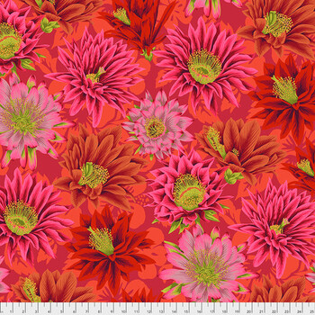 Kaffe Fassett Collective Classics Plus PWPJ096.RED Cactus Flower - Red by FreeSpirit Fabrics, Image