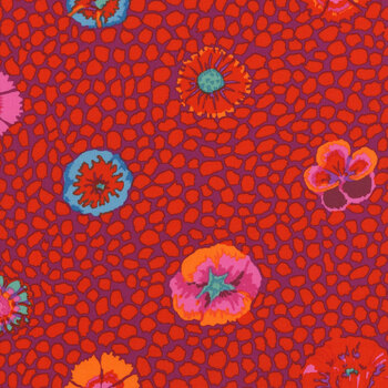 Kaffe Fassett Collective Classics Plus PWGP059.REDXX Guinea Flower - Red by FreeSpirit Fabrics, Image