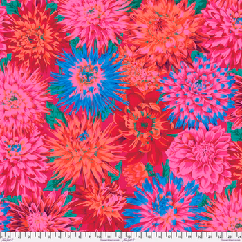 Kaffe Fassett Collective Classics Plus PWPJ054.REDXX Cactus Dahlia - Red by FreeSpirit Fabrics, Image