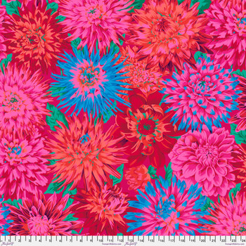 Kaffe Fassett Collective Classics Plus PWPJ054.REDXX Cactus Dahlia - Red by FreeSpirit Fabrics, Image