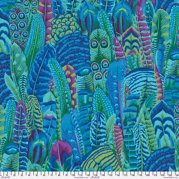 Kaffe Fassett Collective Classics Plus PWPJ055.GREEN Feathers - Green by FreeSpirit Fabrics, Image