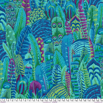 Kaffe Fassett Collective Classics Plus PWPJ055.GREEN Feathers - Green by FreeSpirit Fabrics, Image