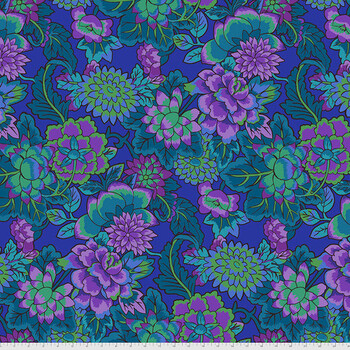 Kaffe Fassett Collective Classics Plus PWGP046.BLUE Cloisonne - Blue by FreeSpirit Fabrics, Image