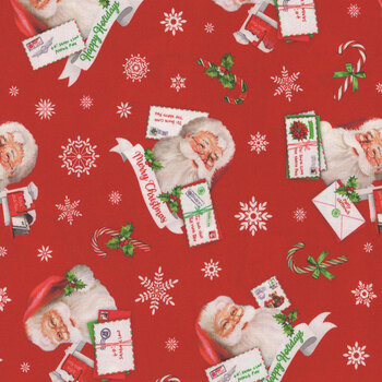 Letters to Santa DP27129-24 Red Multi by Simon Treadwell for Northcott Fabrics, Image