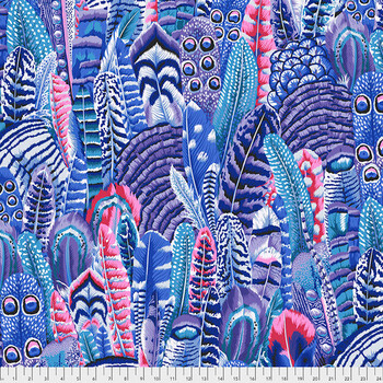 Kaffe Fassett Collective Classics Plus PWPJ055.COOL Feathers - Cool by FreeSpirit Fabrics, Image