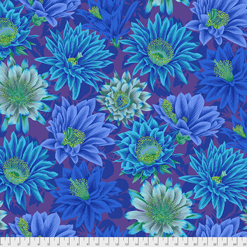 Kaffe Fassett Collective Classics Plus PWPJ096.BLUE Cactus Flower - Blue by FreeSpirit Fabrics, Image