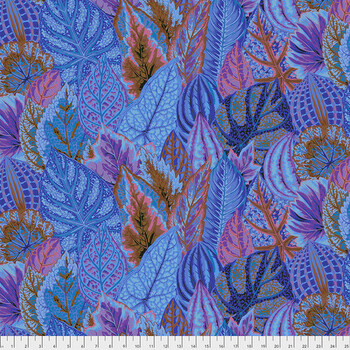 Kaffe Fassett Collective Classics Plus PWPJ030.BLUE Coleus - Blue by FreeSpirit Fabrics, Image