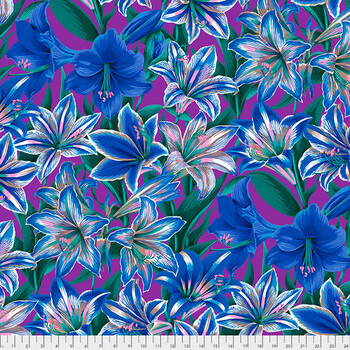 Kaffe Fassett Collective Classics Plus PWPJ104.BLUE Amaryllis - Blue by FreeSpirit Fabrics, Image