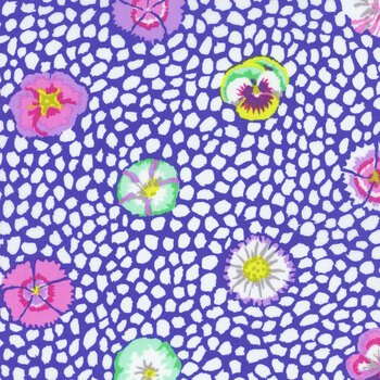 Kaffe Fassett Collective Classics Plus GP59.BLUE Guinea Flower - Blue by FreeSpirit Fabrics, Image