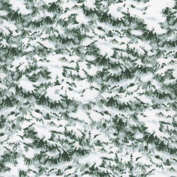 Farmstead Friends 26900-10 White Snowy Trees by Simon Treadwell for Northcott Fabrics, Image