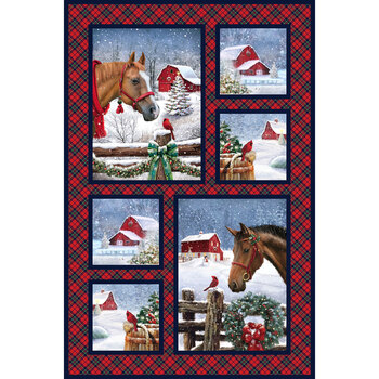 Farmstead Friends DP26895-24 Red Panel by Simon Treadwell for Northcott Fabrics, Image