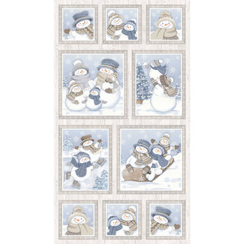 Snow Much Fun Flannel F26985-42-PNL Snowmen Panel by Deborah Edwards for Northcott Fabrics, Image