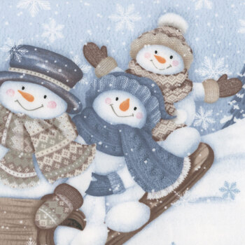 Snow Much Fun Flannel F26985-42-PNL Snowmen Panel by Deborah Edwards for Northcott Fabrics, Image