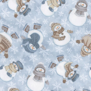 Snow Much Fun Flannel F26987-42 Blue Snowmen by Deborah Edwards for Northcott Fabrics