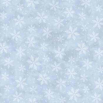 Snow Much Fun Flannel F26988-42 Light Blue Snowflakes by Deborah Edwards for Northcott Fabrics