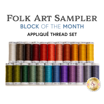  Folk Art Sampler BOM - 23pc Appliqué Thread Set, Image