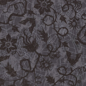 Nevermore A-1076-C Vine Spiderweb Gray by Andover Fabrics