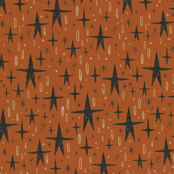 Nevermore A-1077-O Tall Stars Orange by Andover Fabrics, Image