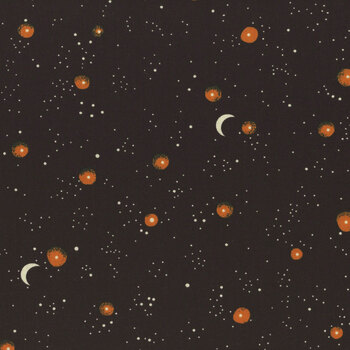 Nevermore A-1078-K Galaxy With Moon Black by Andover Fabrics, Image