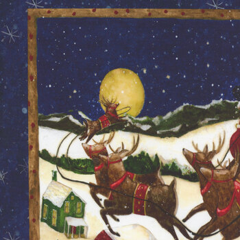 Gingerbread Christmas Y4117-93 Light Navy Panel by Dan DiPaolo for Clothworks, Image