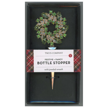 Holiday Wreath Bottle Stopper - Green, Image