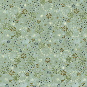 Gift of Grateful Praise 3229-76 Teal by Janet Rae Nesbitt for Henry Glass Fabrics, Image