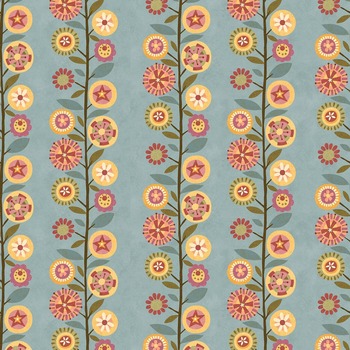 Gift of Grateful Praise 3230-17 Lt Blue by Janet Rae Nesbitt for Henry Glass Fabrics, Image