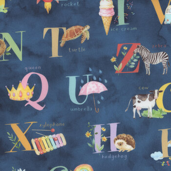 Love and Learning V5327-19 Navy by Hoffman Fabrics, Image