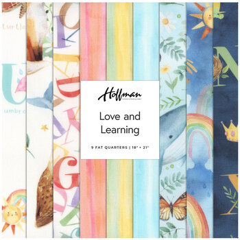 Love and Learning  9 FQ Set by Hoffman Fabrics, Image