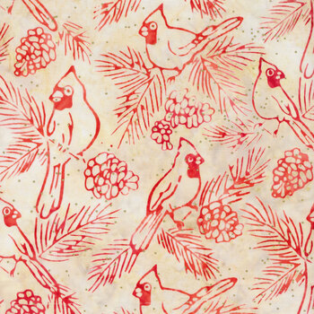 Joyful Holidays 22640-94 Cardinal by Artisan Batiks for Robert Kaufman Fabrics, Image