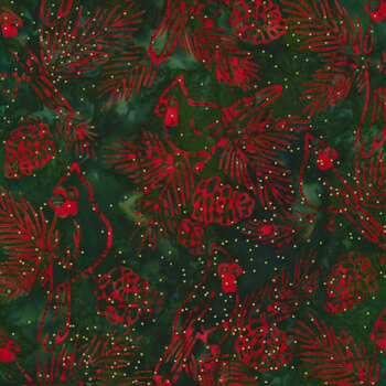 Joyful Holidays 22640-274 Pine by Artisan Batiks for Robert Kaufman Fabrics REM, Image