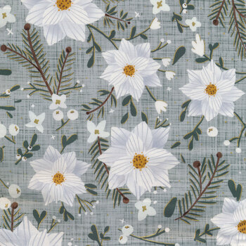 Winter Dreams 90841M-60 Winter Flower Mint by Bernadett Urbanovics for FIGO Fabrics, Image