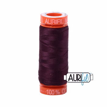 Aurifil 50wt Small Spools - 1240 Very Dark Eggplant - 220yd, Image