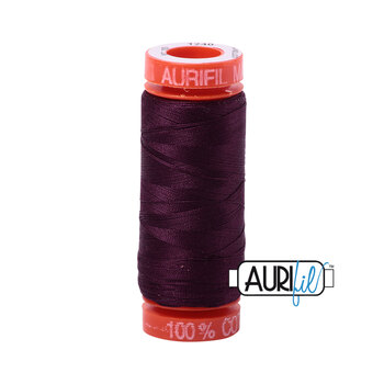 Aurifil 50wt Small Spools - 1240 Very Dark Eggplant - 220yd, Image