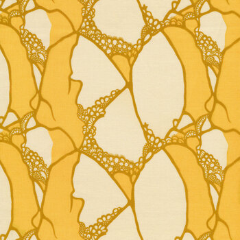 Wild Abandon 90895-50 Entangled Gold by Heather Bailey for FIGO Fabrics, Image