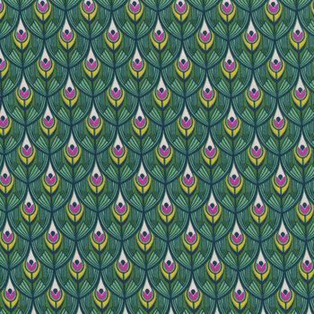 Wild Abandon 90897-76 Swagger Teal by Heather Bailey for FIGO Fabrics, Image