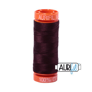 Aurifil 50wt Small Spools - 2465 Very Dark Brown - 220yd, Image