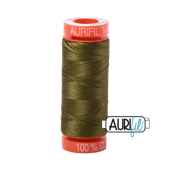 Aurifil 50wt Small Spools - 2887 Very Dark Olive - 220yd, Image