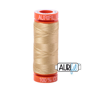 Aurifil 50wt Small Spools - 2915 Very Light Brass - 220yd, Image