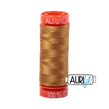 Aurifil 50wt Small Spools - 2975 Brass - 220yd, Image