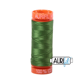 Aurifil 50wt Small Spools - 5018 Dark Grass Green - 220yd, Image